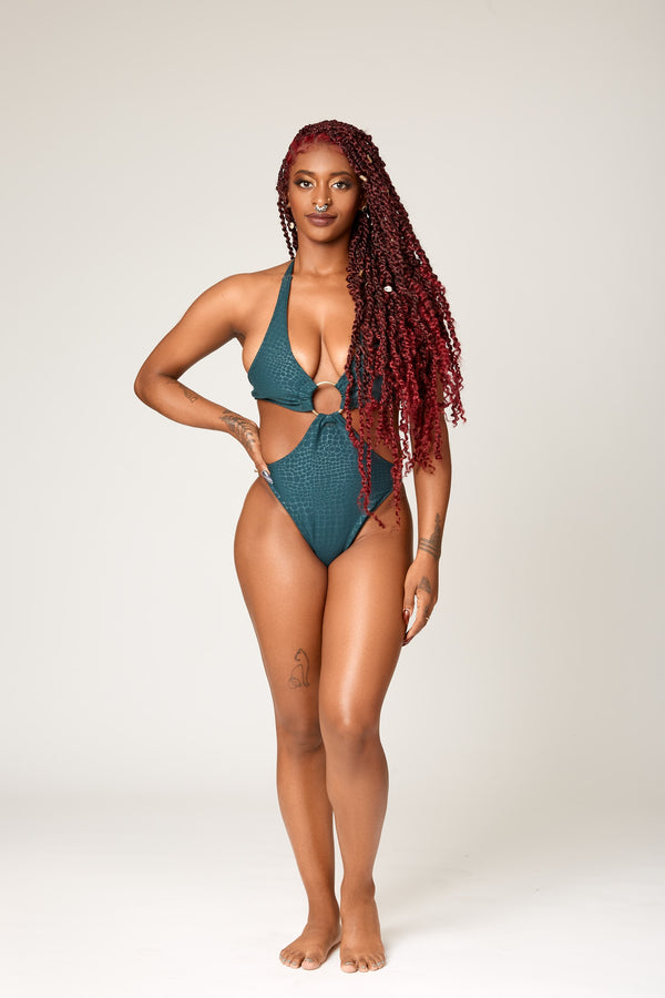 Siren Cutout One-Piece - Ocean Obsidian (formerly turquoise)