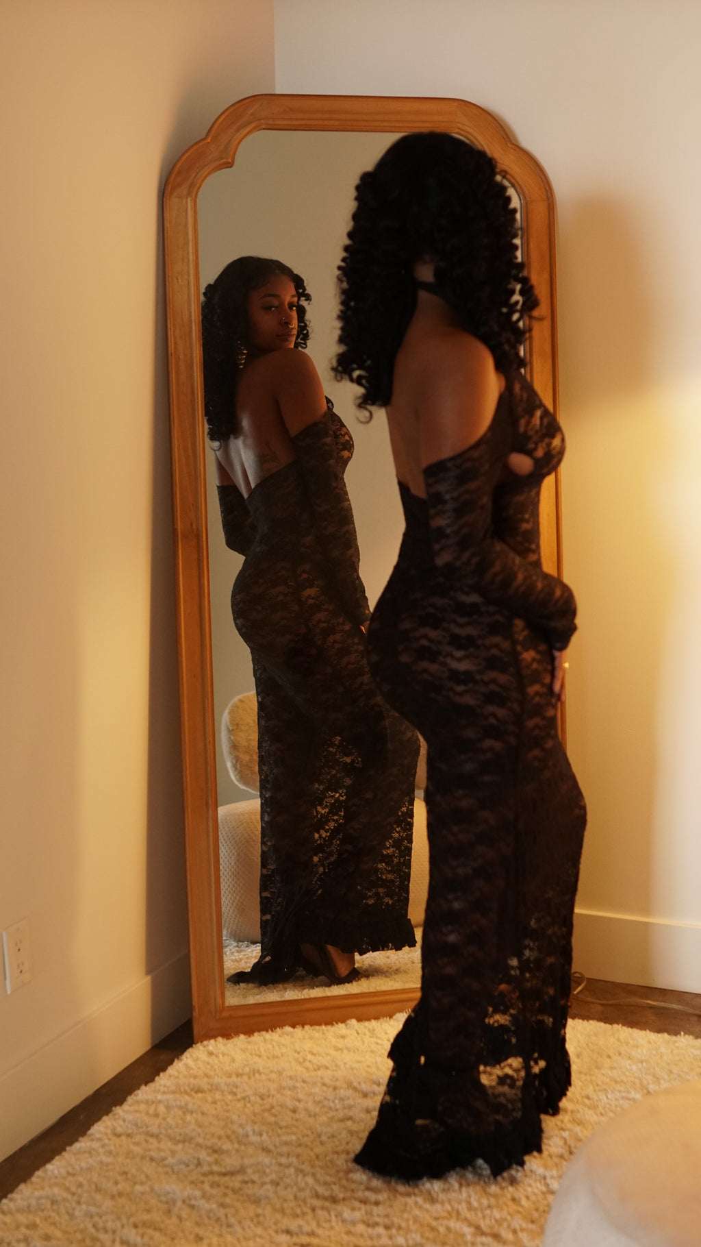 Midnight Muse Lingerie Gown - Onyx Veil (formerly black)