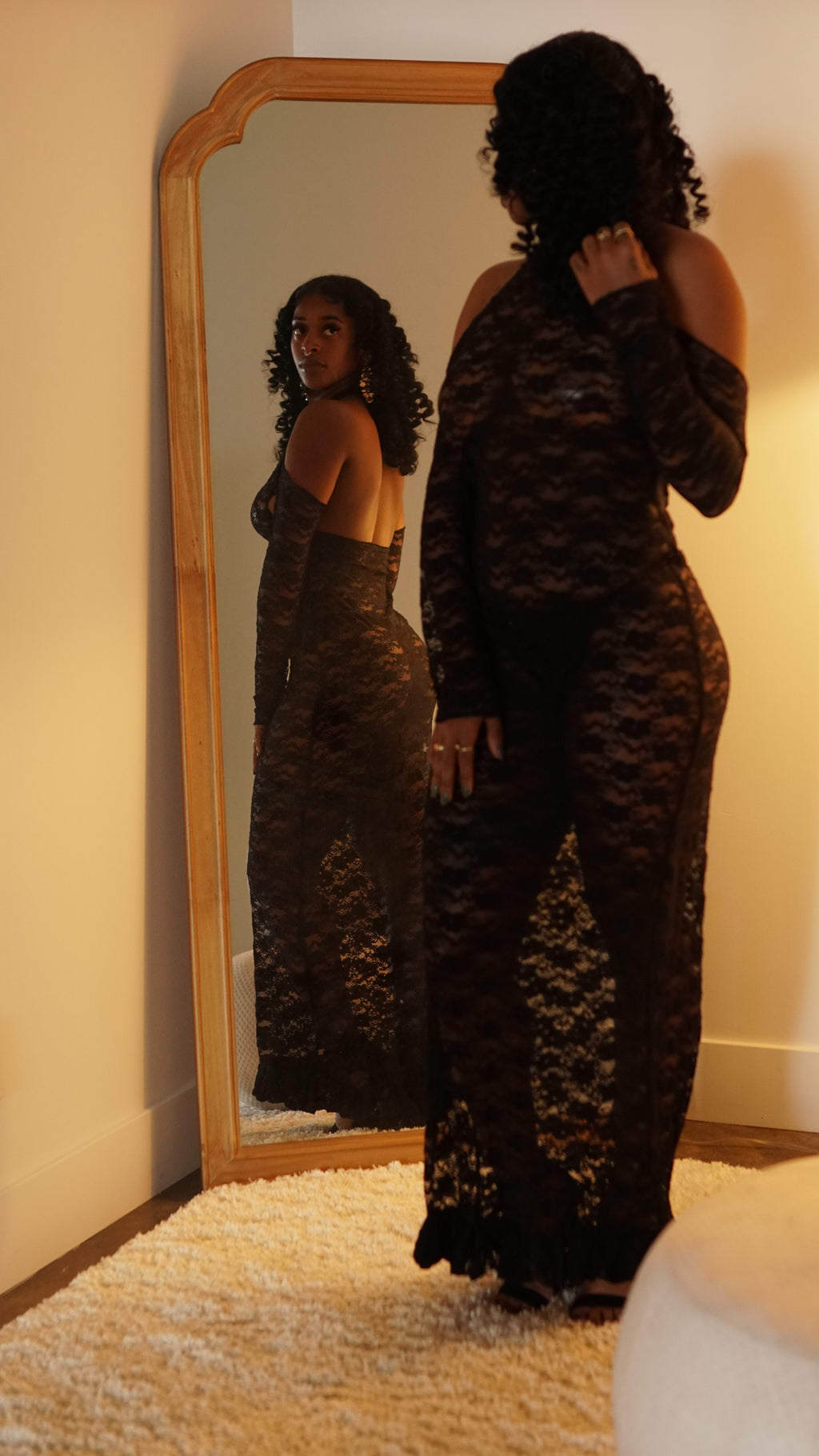 Midnight Muse Lingerie Gown - Onyx Veil (formerly black)